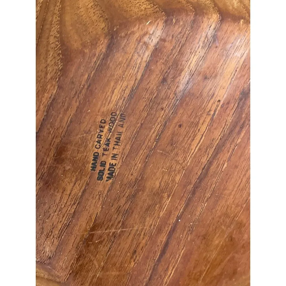 MCM HAND CARVED TEAK WOOD BOWL LARGE